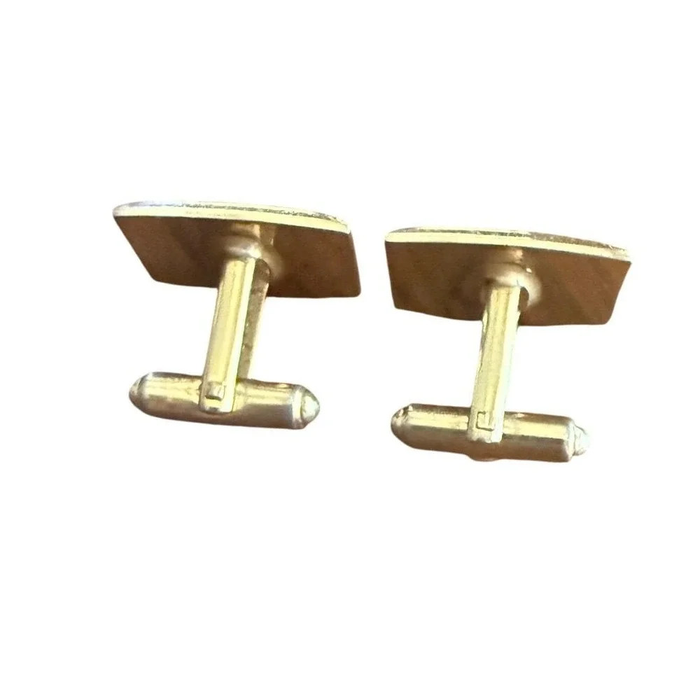 Vintage Hickok Cufflinks - Gold Tone Monogram R - Old English Initial - 1970s